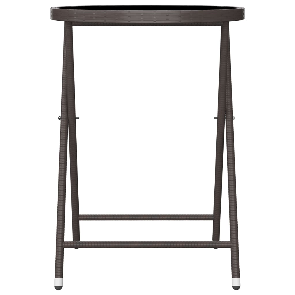 vidaXL Σετ Επίπλων Bistro Κήπου 3 τεμ. Καφέ Συνθ. Ρατάν/Ψημένο Γυαλί