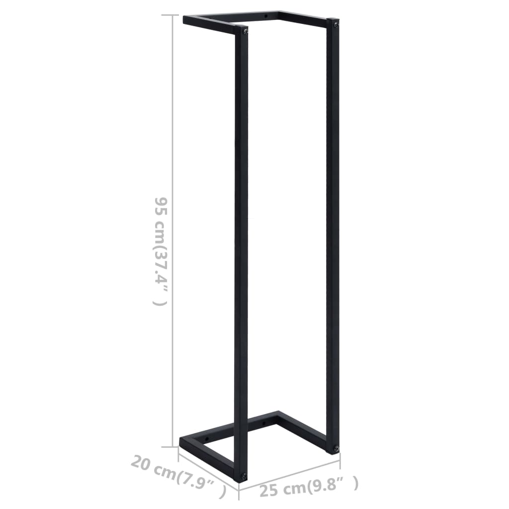 vidaXL Βάση για Πετσέτες Επιτοίχια Μαύρη 25 x 20 x 95 εκ. Σιδερένια
