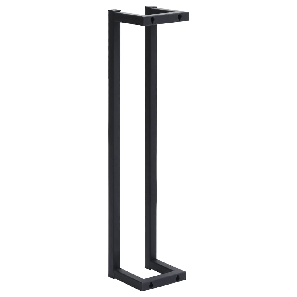vidaXL Βάση για Πετσέτες Επιτοίχια Μαύρη 12,5x12,5x60 εκ. Σιδερένια