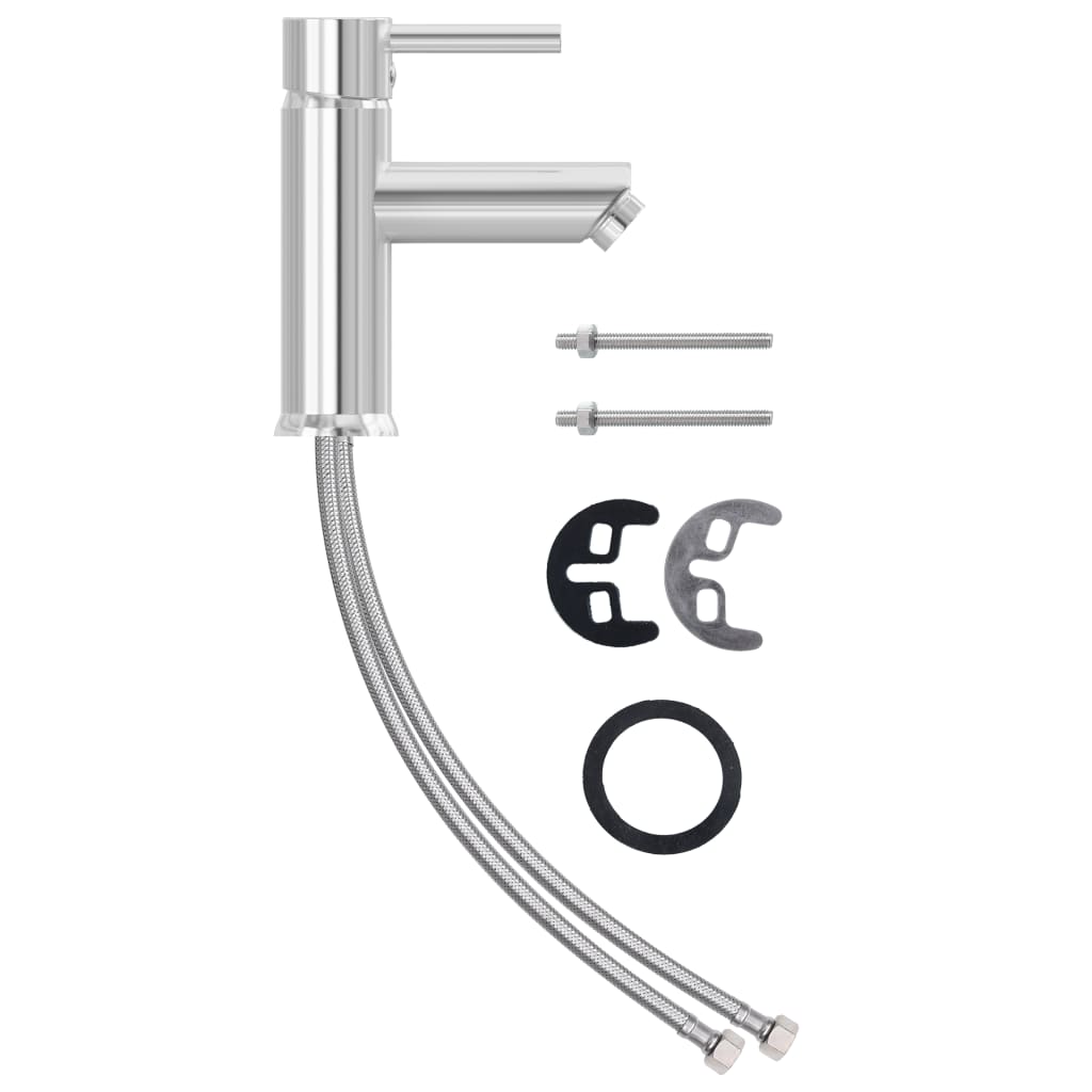 vidaXL Μπαταρία Νιπτήρα Μπάνιου Χρωμέ Φινίρισμα 130 x 176 χιλ.