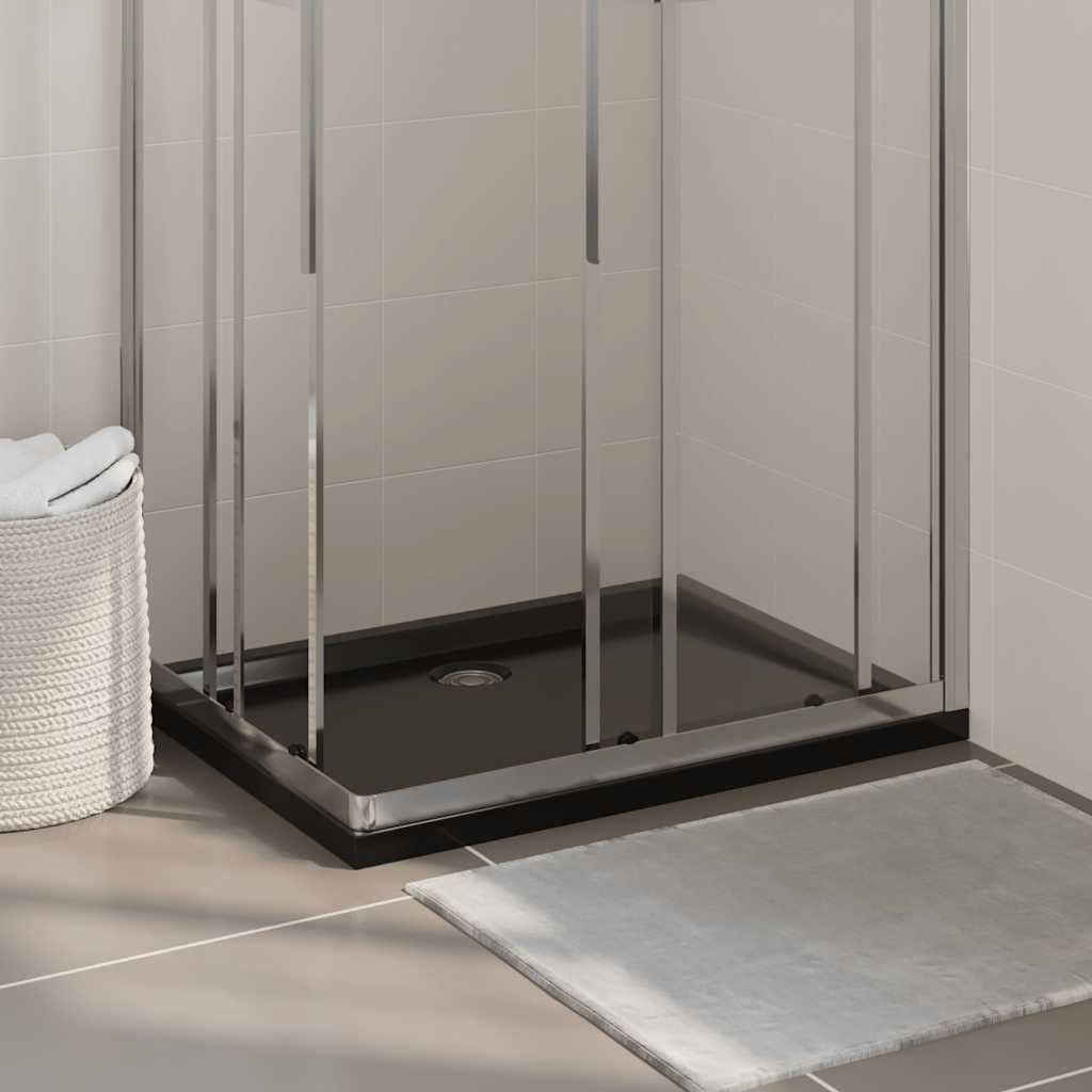 vidaXL Βάση Ντουζιέρας Ορθογώνια Μαύρη 70 x 90 εκ. από ABS
