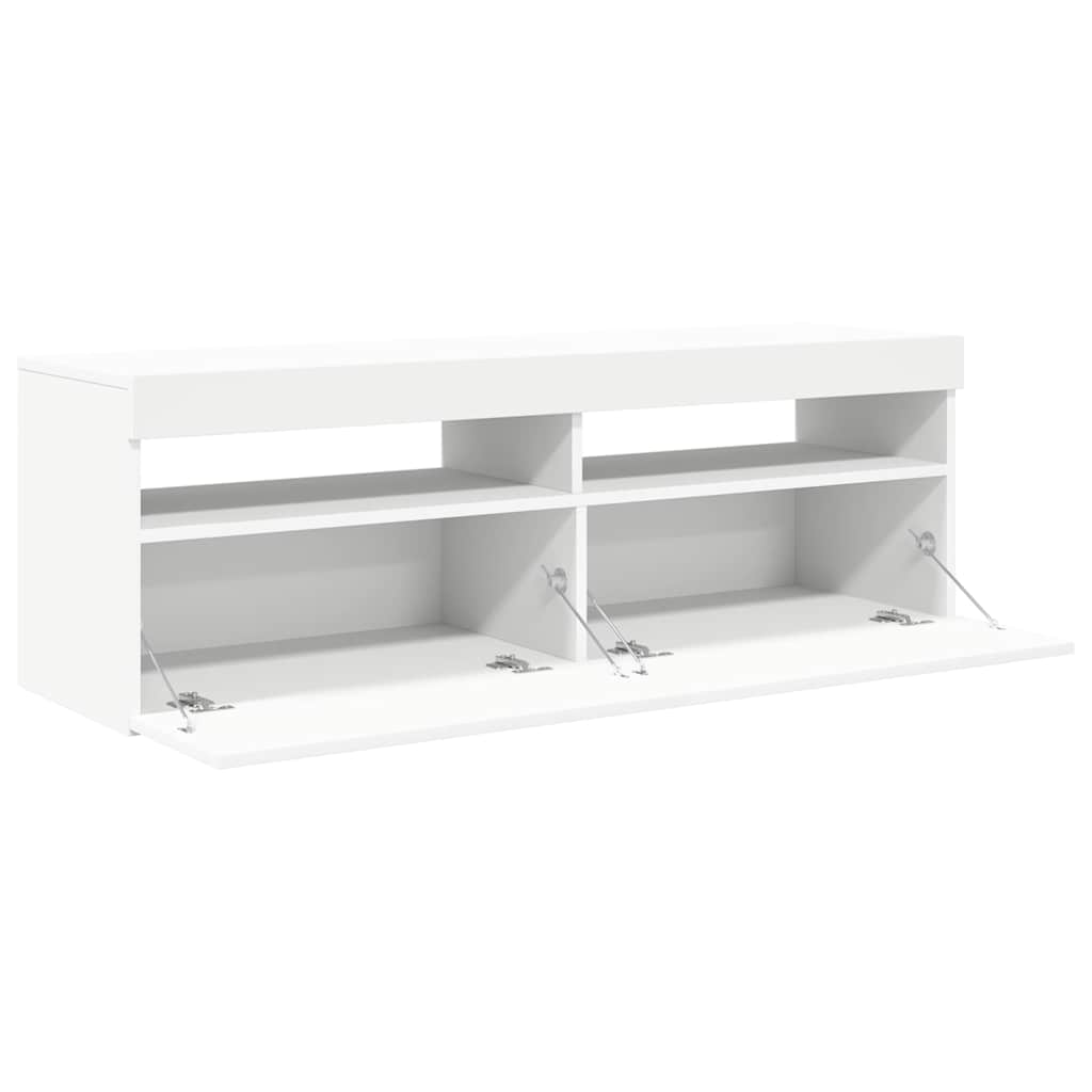 vidaXL Έπιπλο Τηλεόρασης με LED Καφέ Λευκό 120x30x50 εκ.