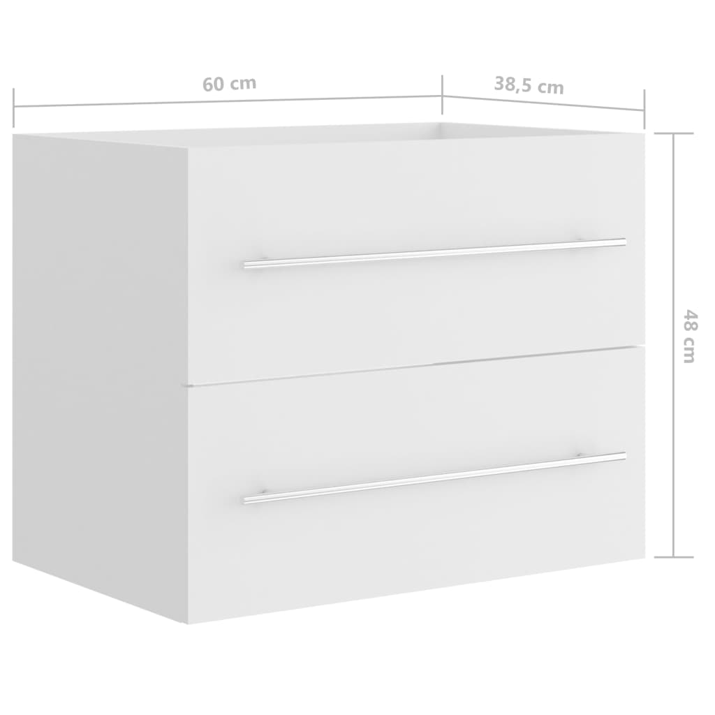 vidaXL Ντουλάπι Νιπτήρα Λευκό 60 x 38,5 x 48 εκ. από Επεξ. Ξύλο