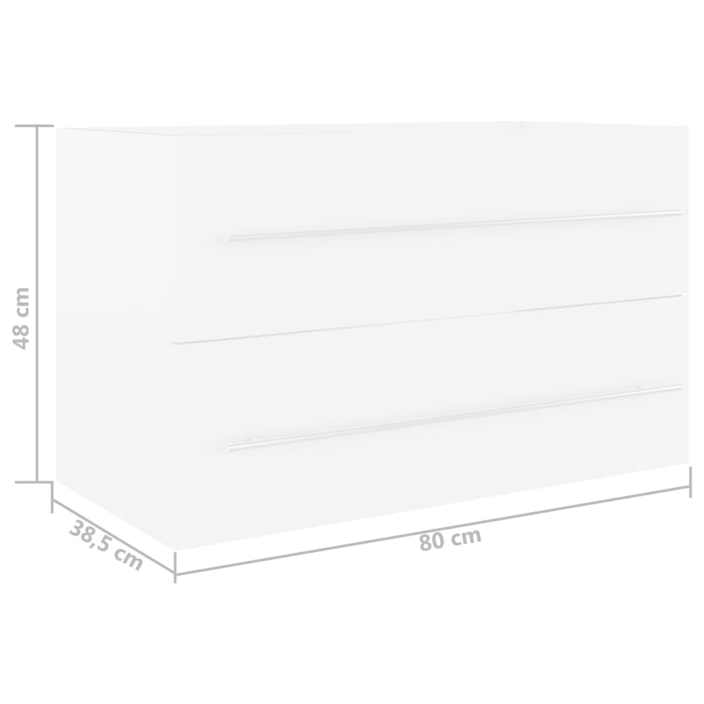 vidaXL Ντουλάπι Νιπτήρα Λευκό 80 x 38,5 x 48 εκ. από Επεξ. Ξύλο