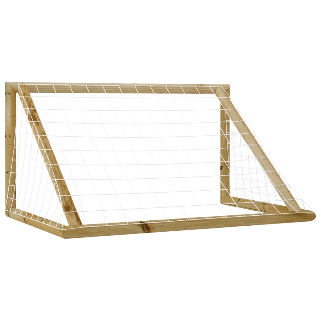 vidaXL Τέρμα Ποδοσφαίρου με Δίχτυ 160x80x100 εκ. Εμποτισμ. Ξύλο Πεύκου