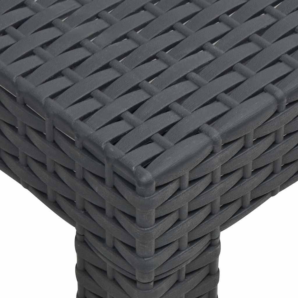vidaXL Τραπέζι Κήπου Ανθρακί 58x58x41 εκ. από Ρατάν Πολυπροπυλενίου