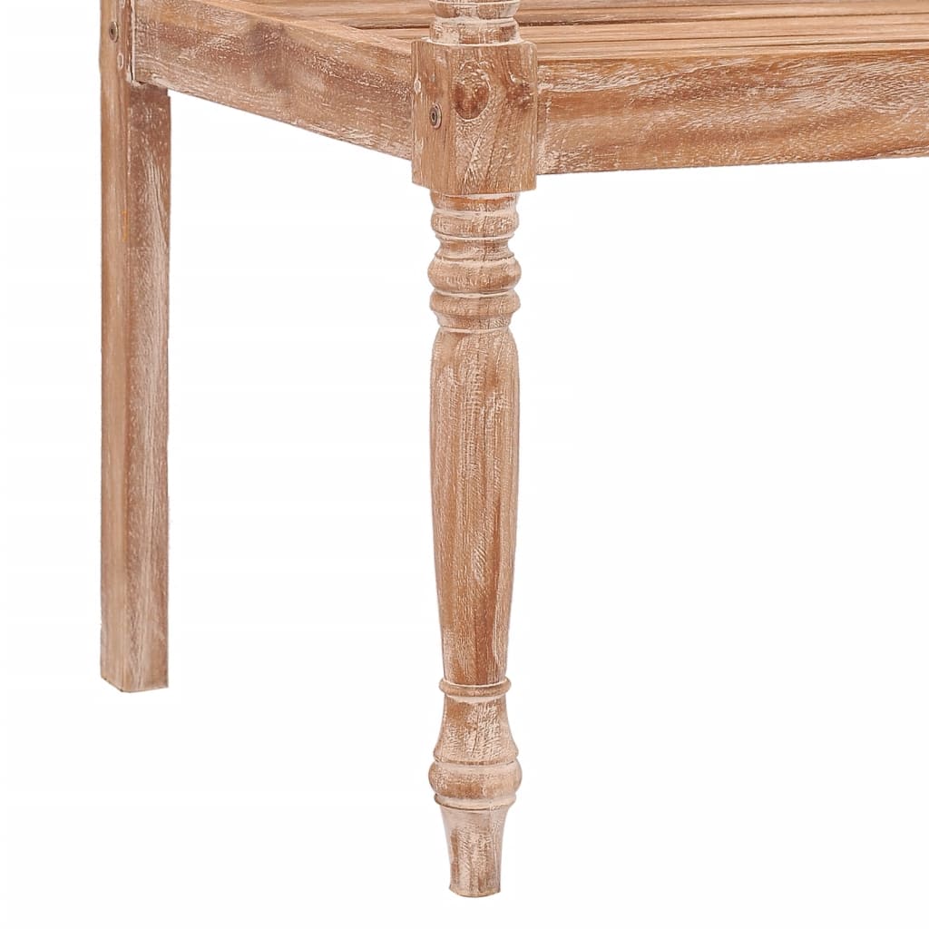 vidaXL Παγκάκι Batavia 120 εκ. Μασίφ Ξύλο Teak με Λευκό Φινίρισμα