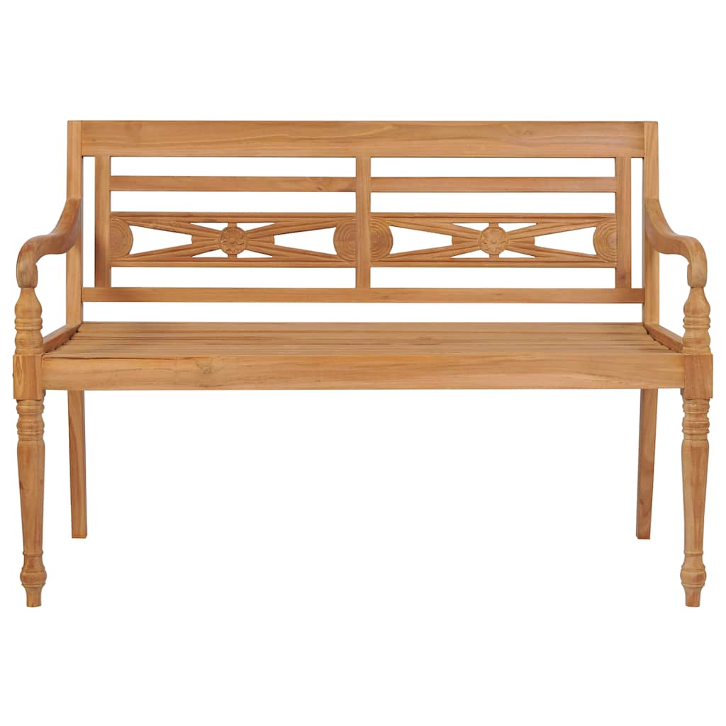 vidaXL Παγκάκι Batavia 120 εκ. από Μασίφ Ξύλο Teak με Γκρι Μαξιλάρι