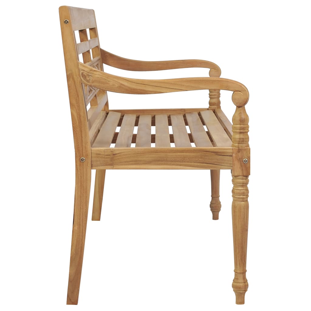 vidaXL Παγκάκι Batavia 120 εκ. από Μασίφ Ξύλο Teak με Μπλε Μαξιλάρι