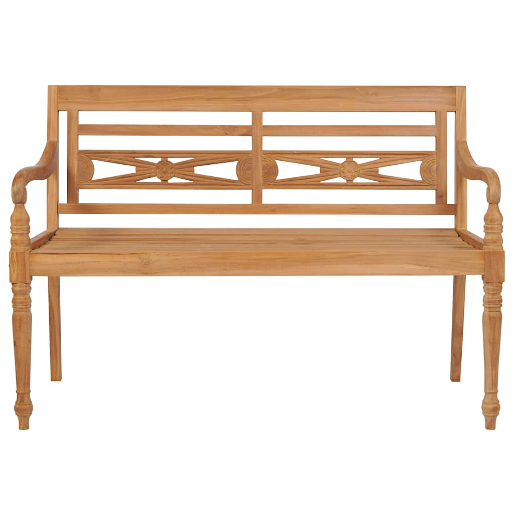 vidaXL Παγκάκι Batavia 120 εκ. από Μασίφ Ξύλο Teak με Taupe Μαξιλάρι