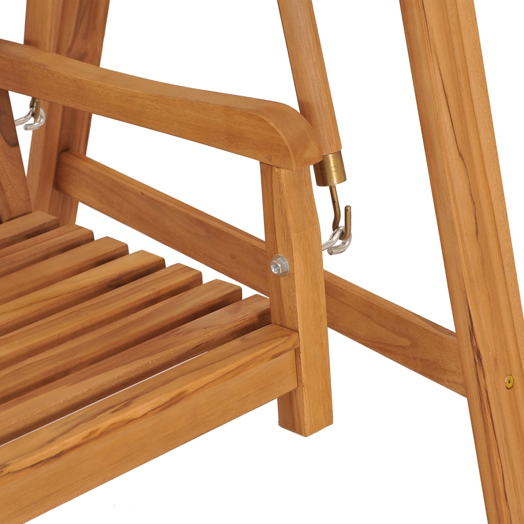 vidaXL Παγκάκι Κούνια 170 εκ. από Μασίφ Ξύλο Teak με Γκρι Μαξιλάρι