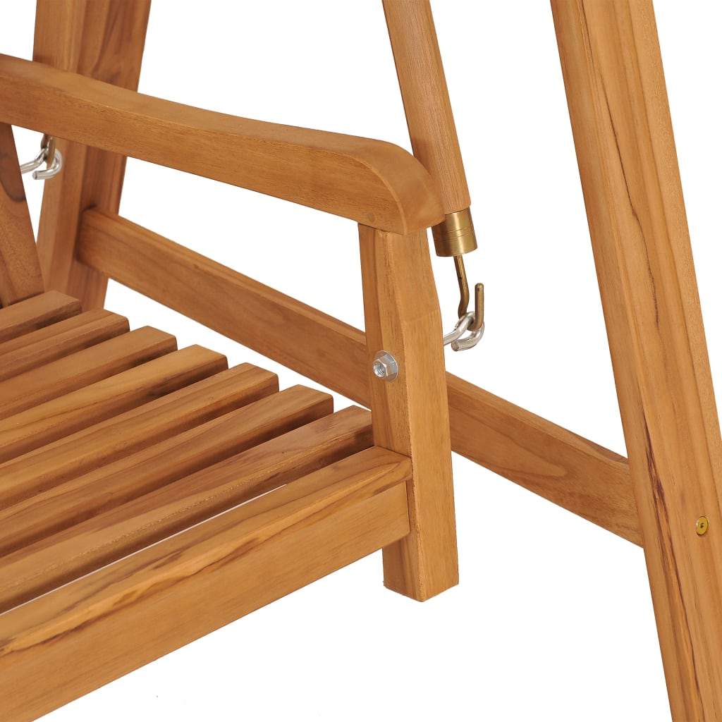 vidaXL Παγκάκι Κούνια 170 εκ. από Μασίφ Ξύλο Teak με Taupe Μαξιλάρι