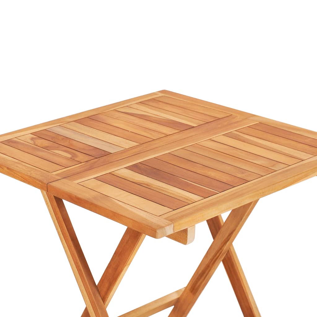 vidaXL Σετ Επίπλων Mπιστρό 3 τεμ. Μασίφ Ξύλο Teak με Πράσινα Μαξιλάρια