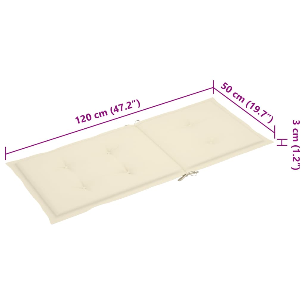 vidaXL Καρέκλες Κήπου Ανακλινόμενες 2 τεμ. Ξύλο Ακακίας με Μαξιλάρια