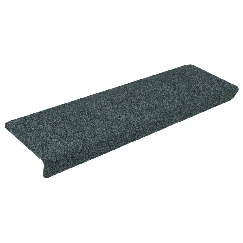 vidaXL Πατάκια Σκάλας 15 τεμ. Καφέ 65x21x4 εκ. Βελονιασμένο Ύφασμα