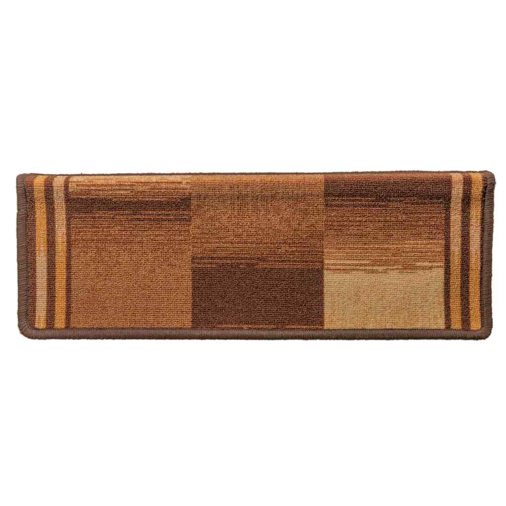 vidaXL Πατάκια Σκάλας Αυτοκόλλητα 15 τεμ. Καφέ 65x21x4 εκ.