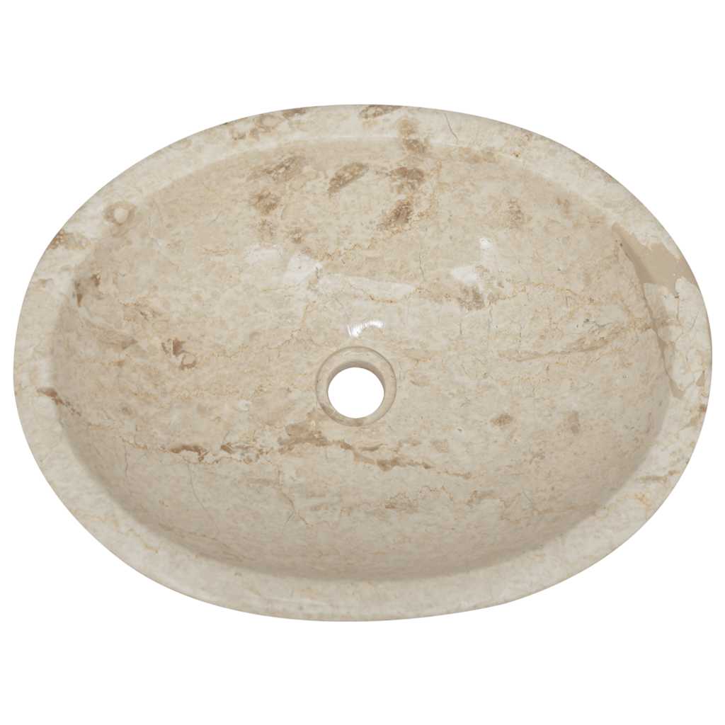 vidaXL Νιπτήρας Κρεμ 53 x 40 x 15 εκ. Μαρμάρινος