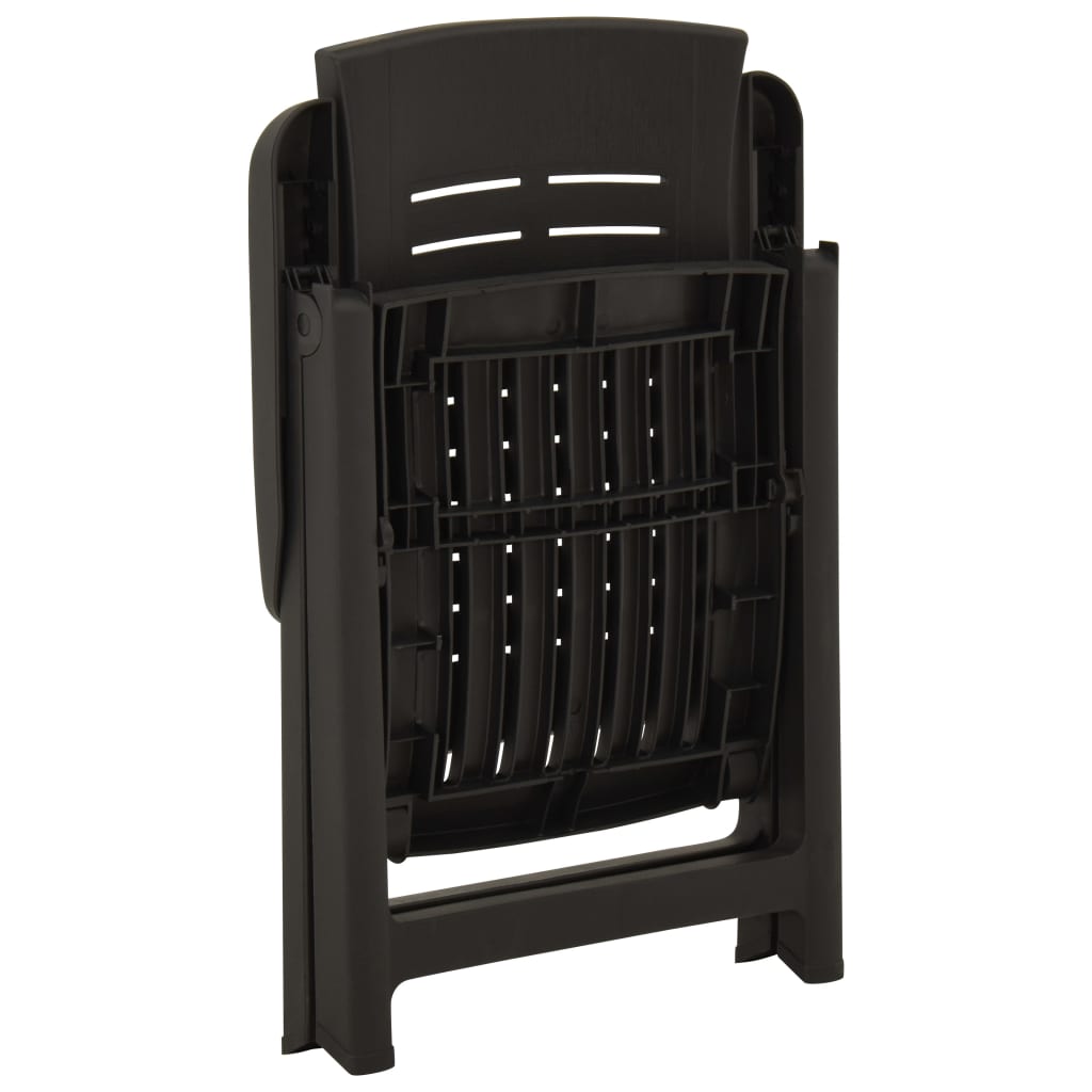 vidaXL Καρέκλες Κήπου Ανακλινόμενες 2 τεμ. Ανθρακί Πλαστικές