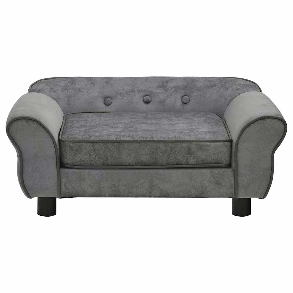 vidaXL Καναπές - Κρεβάτι Σκύλου Σκούρο Γκρι 72 x 45 x 30 εκ. Βελουτέ