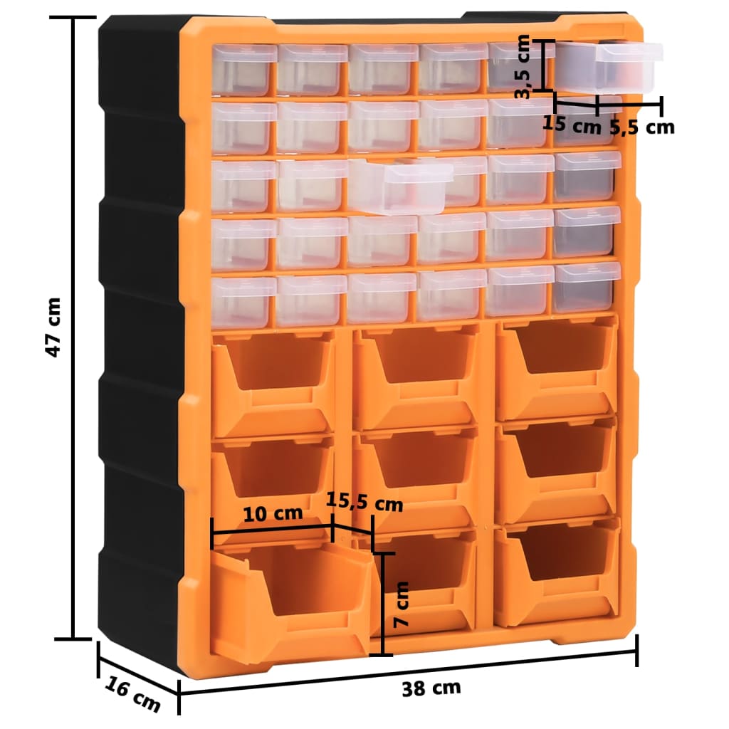 vidaXL Συρταριέρα Οργάνωσης με 39 Συρτάρια 38 x 16 x 47 εκ.