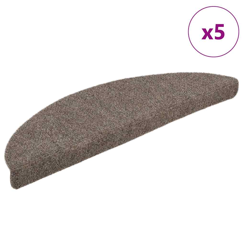 vidaXL Πατάκια Σκάλας Αυτοκόλλητα 5 τεμ. Κρεμ 56x17x3 εκ. Βελονιασμένο