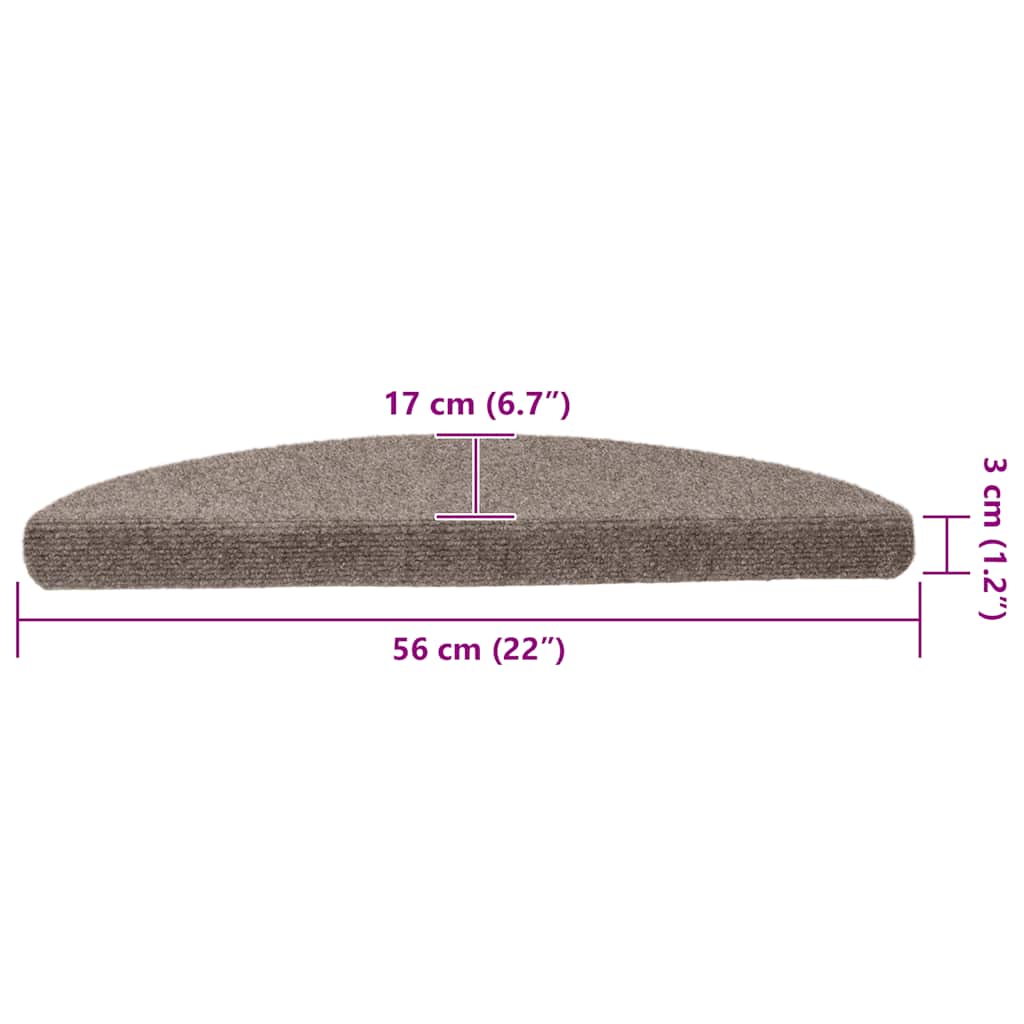vidaXL Πατάκια Σκάλας Αυτοκόλλητα 5 τεμ. Κρεμ 56x17x3 εκ. Βελονιασμένο