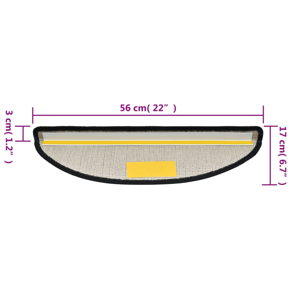 vidaXL Πατάκια Σκάλας 10 τεμ. Ανθρακί 56x17x3 εκ.