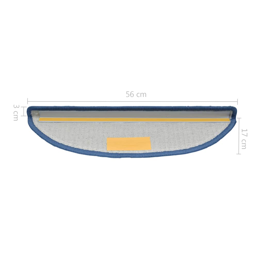vidaXL Στρώματα σκάλας 10 τεμ. 56 x 17 x 3 cm Non-Slip Μπλε