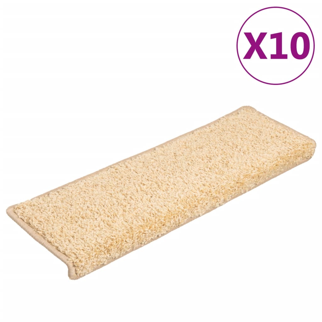 vidaXL Πατάκια Σκάλας 10 τεμ. Καφέ 65 x 21 x 4 εκ.