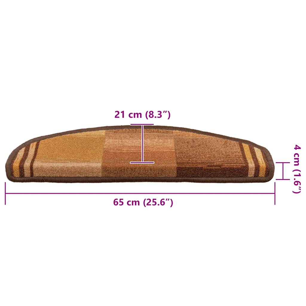 vidaXL Πατάκια Σκάλας Αυτοκόλλητα 10 τεμ. Καφέ 65x21x4 εκ.