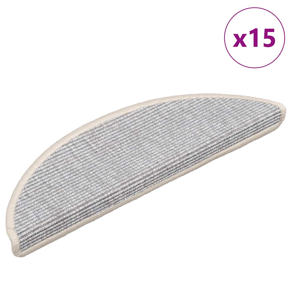 vidaXL Πατάκια Σκάλας Αυτοκόλλητα 15 τεμ. Ασημί 56x17x3 εκ.