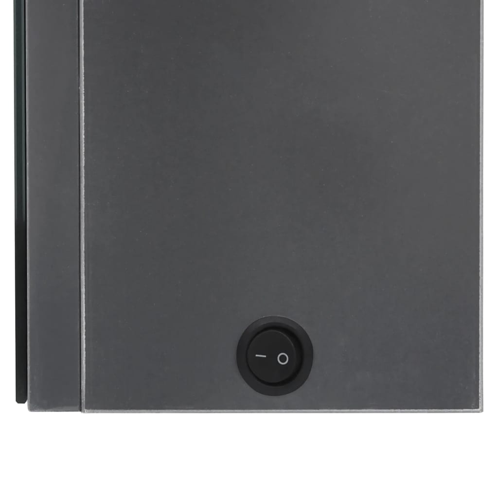 vidaXL Καθρέφτης Μπάνιου με Ντουλάπι & LED Γυαλ. Γκρι 89 x 14 x 62 εκ.