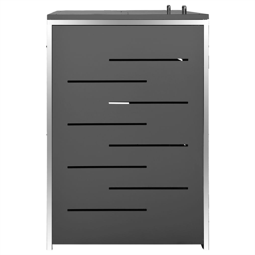 vidaXL Πλαίσιο Κάδων Απορρ. Διπλό με Ρόδες 138x77,5x112,5 εκ Αν. Ατσα.