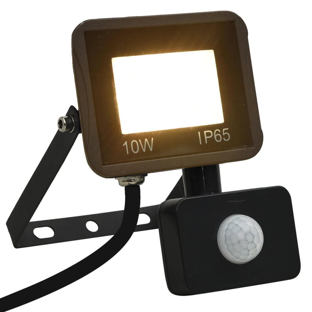 vidaXL Προβολέας LED με Αισθητήρα Ζεστό Λευκό 10 W