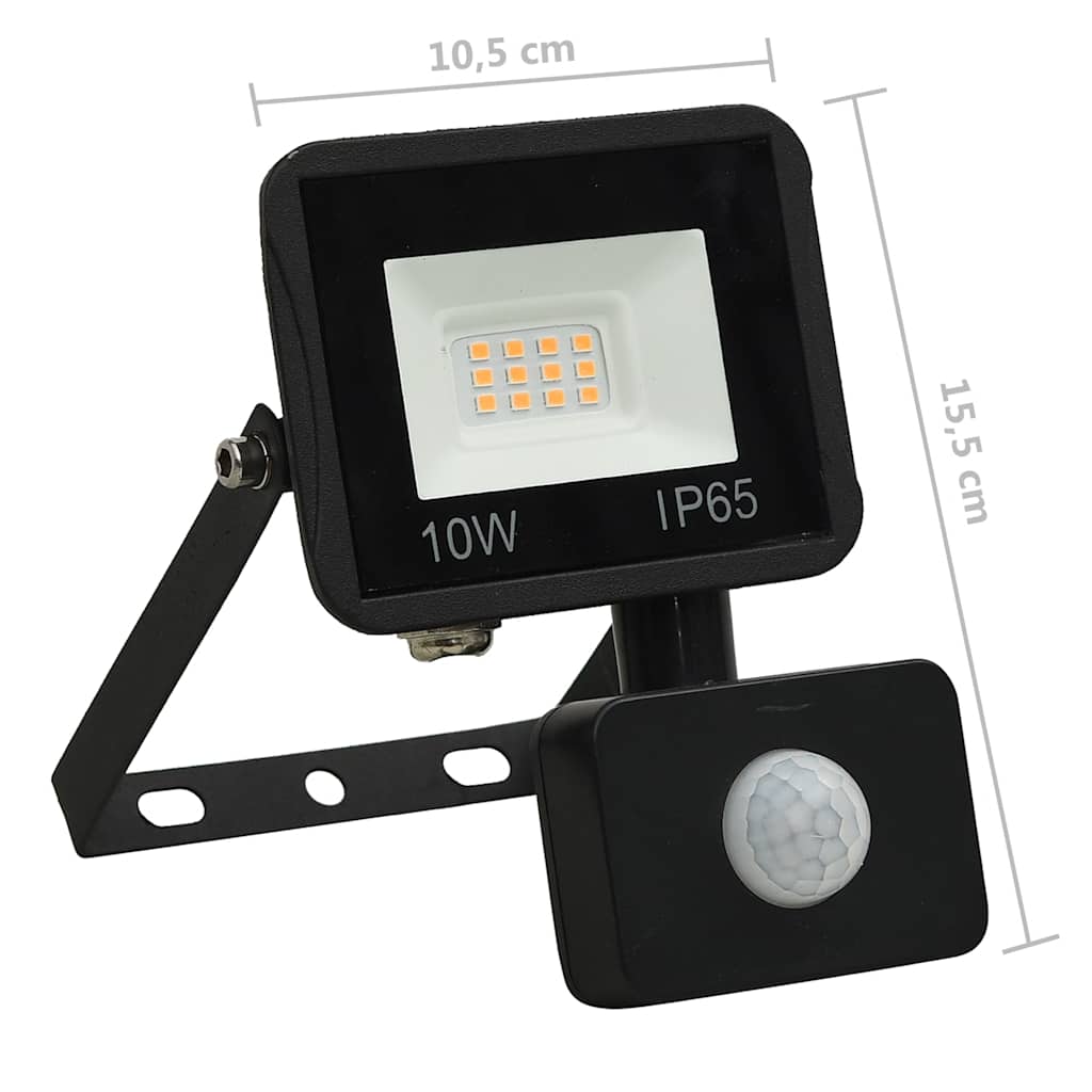 vidaXL Προβολέας LED με Αισθητήρα Ζεστό Λευκό 10 W