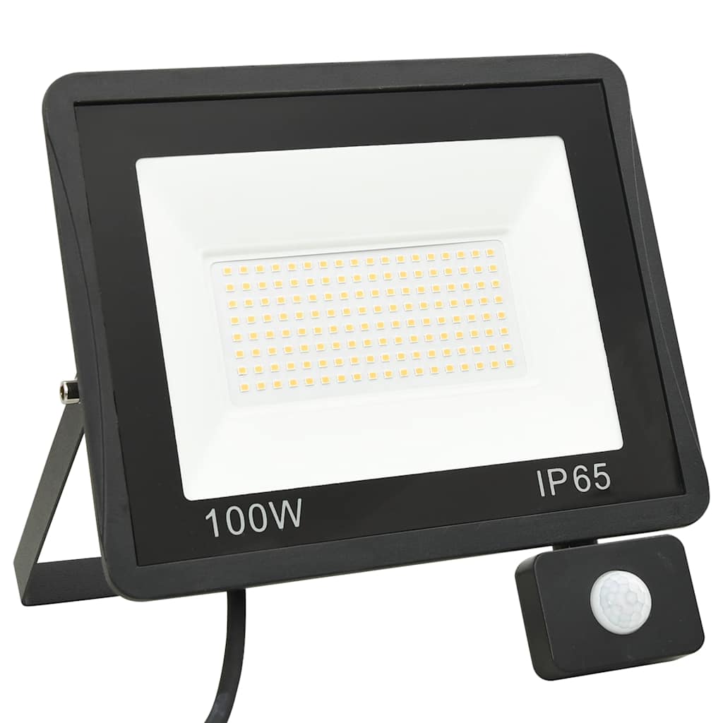 vidaXL Προβολέας LED με Αισθητήρα Θερμό Λευκό 100 W