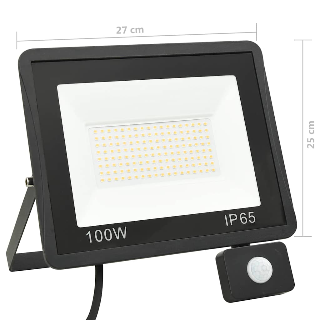 vidaXL Προβολέας LED με Αισθητήρα Ψυχρό Λευκό 100 W