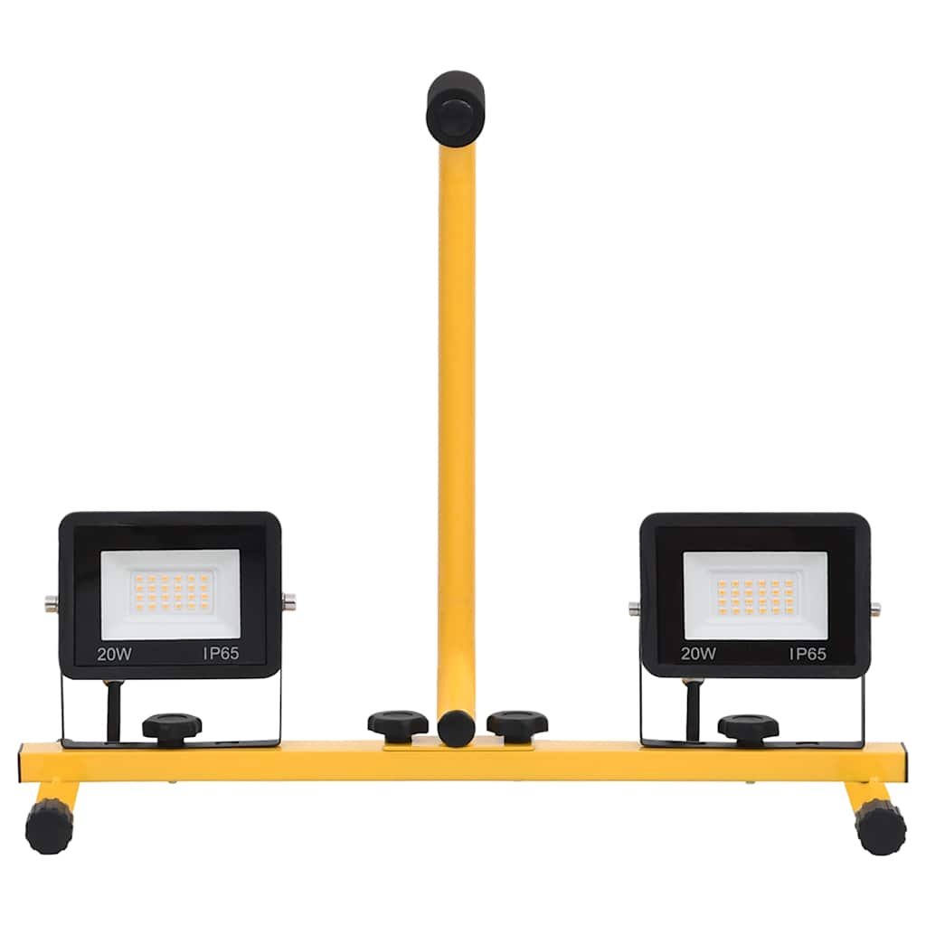 vidaXL Προβολέας LED με Λαβή Ψυχρό Λευκό 2 x 20 W