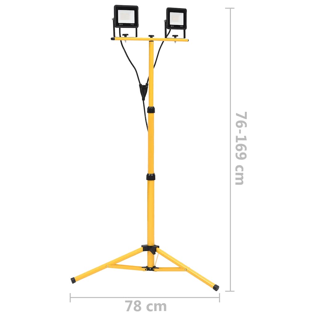 vidaXL Προβολέας LED με Τρίποδο Ψυχρό Λευκό 2 x 30 W
