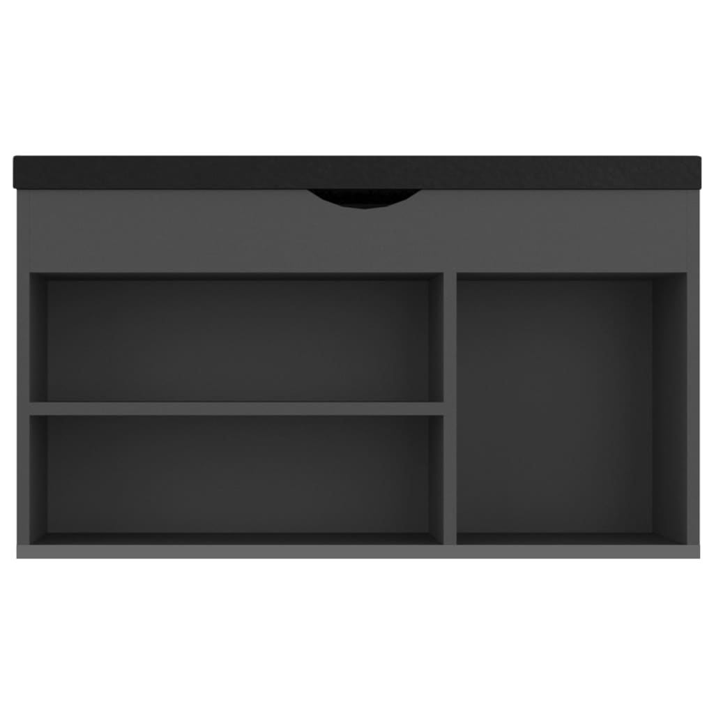 vidaXL Παπουτσοθήκη Γκρι 80 x 30 x 47 εκ. Επεξ. Ξύλο με Μαξιλάρι