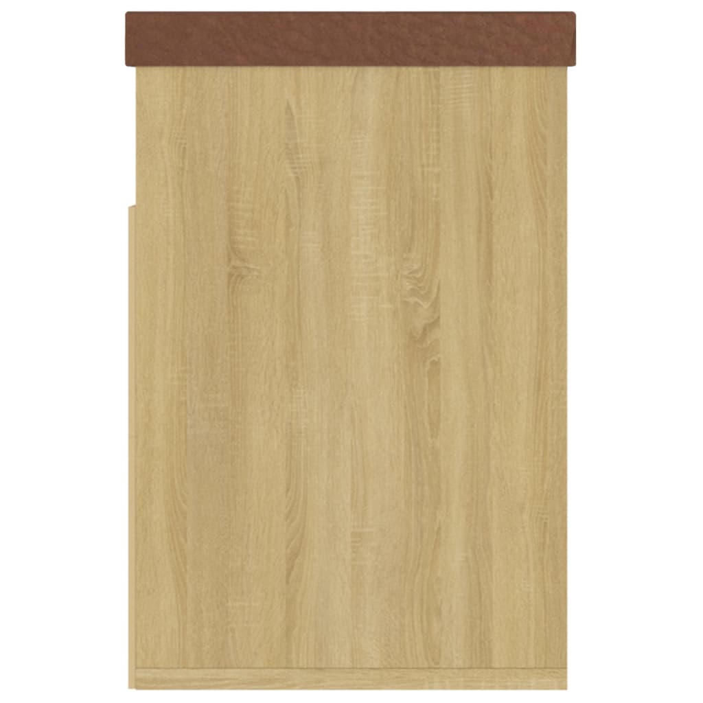 vidaXL Παπουτσοθήκη Sonoma Δρυς 80 x 30 x 47εκ Επεξ. Ξύλο με Μαξιλάρι