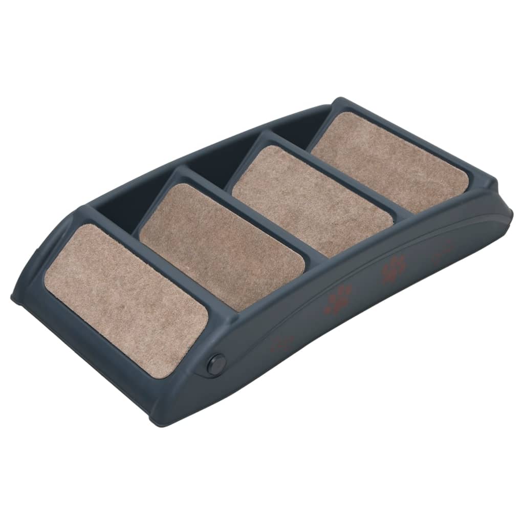 vidaXL Σκαλάκια για Σκύλους 4 Επιπέδων Πτυσσόμενα Σκούρο Γκρι