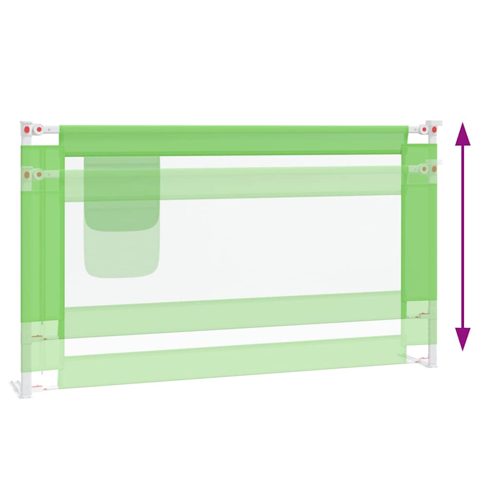 vidaXL Μπάρα Κρεβατιού Προστατευτική Πράσινη 140 x 25 εκ. Υφασμάτινη