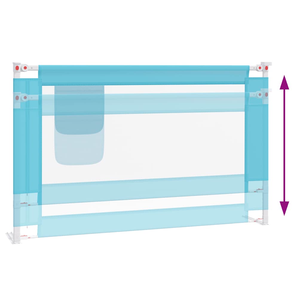 vidaXL Μπάρα Κρεβατιού Προστατευτική Μπλε 120 x 25 εκ. Υφασμάτινη