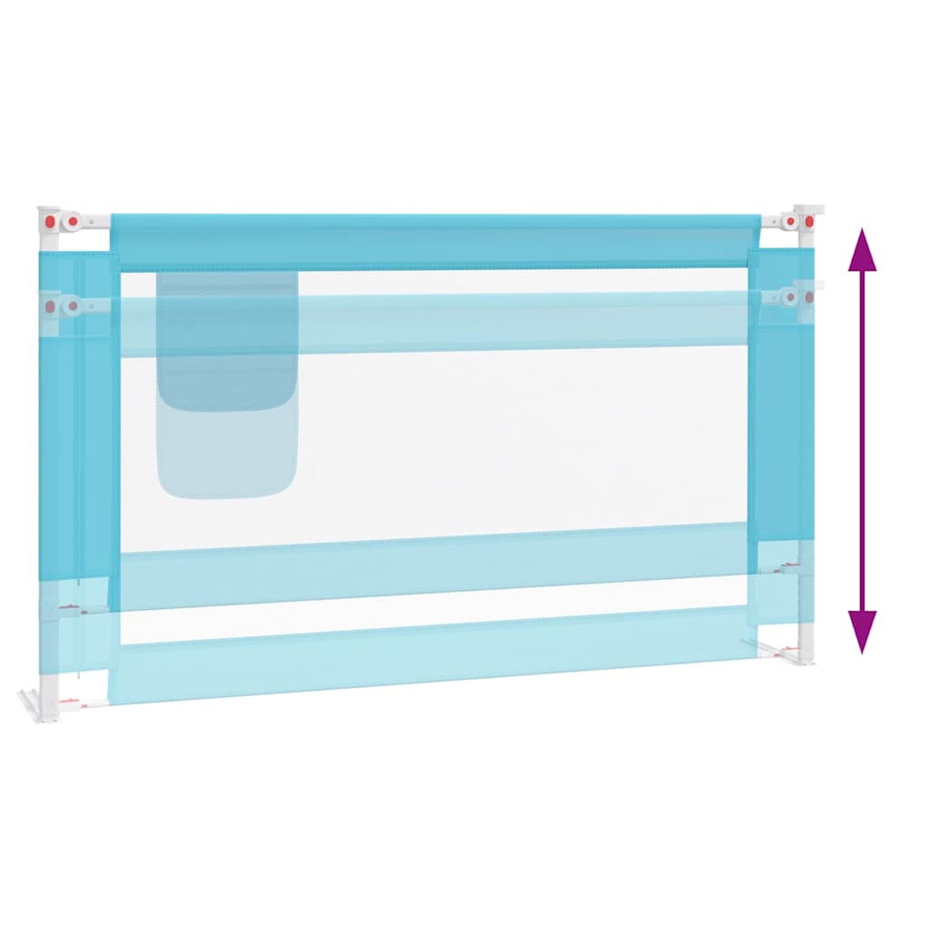 vidaXL Μπάρα Κρεβατιού Προστατευτική Μπλε 140 x 25 εκ. Υφασμάτινη