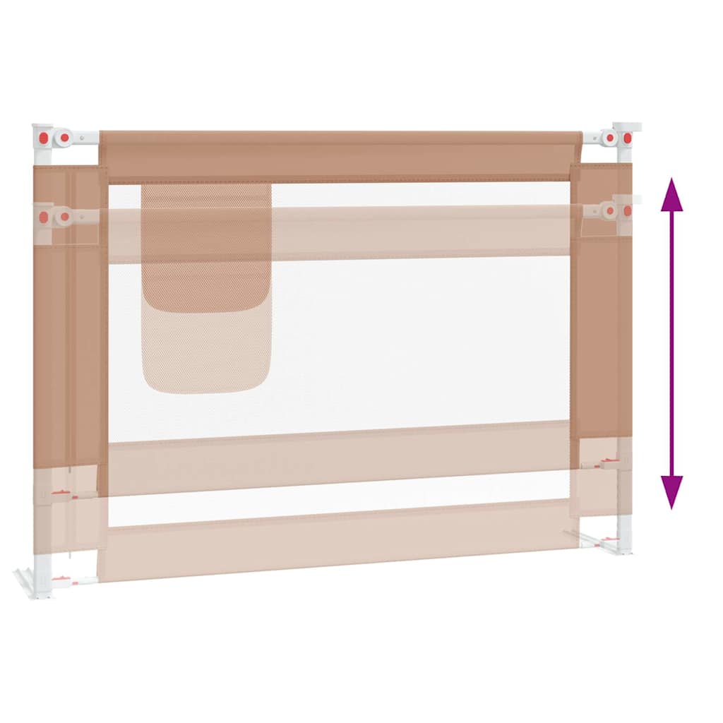 vidaXL Μπάρα Κρεβατιού Προστατευτική Taupe 90 x 25 εκ. Υφασμάτινη