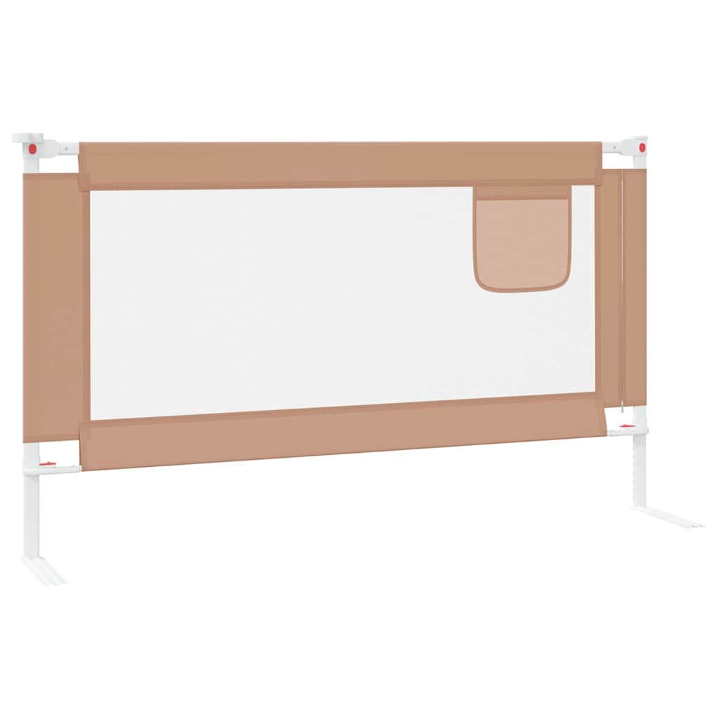 vidaXL Μπάρα Κρεβατιού Προστατευτική Taupe 140 x 25 εκ. Υφασμάτινη