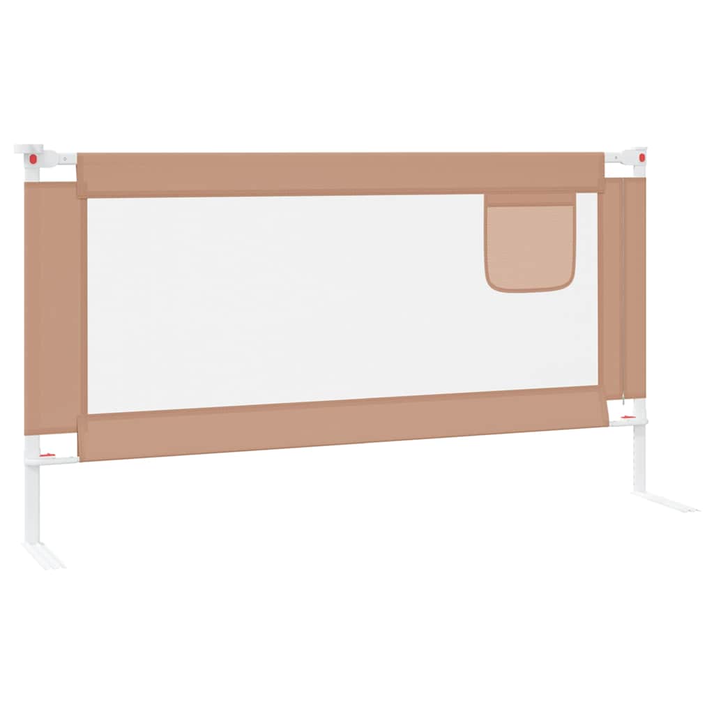 vidaXL Μπάρα Κρεβατιού Προστατευτική Taupe 160 x 25 εκ. Υφασμάτινη