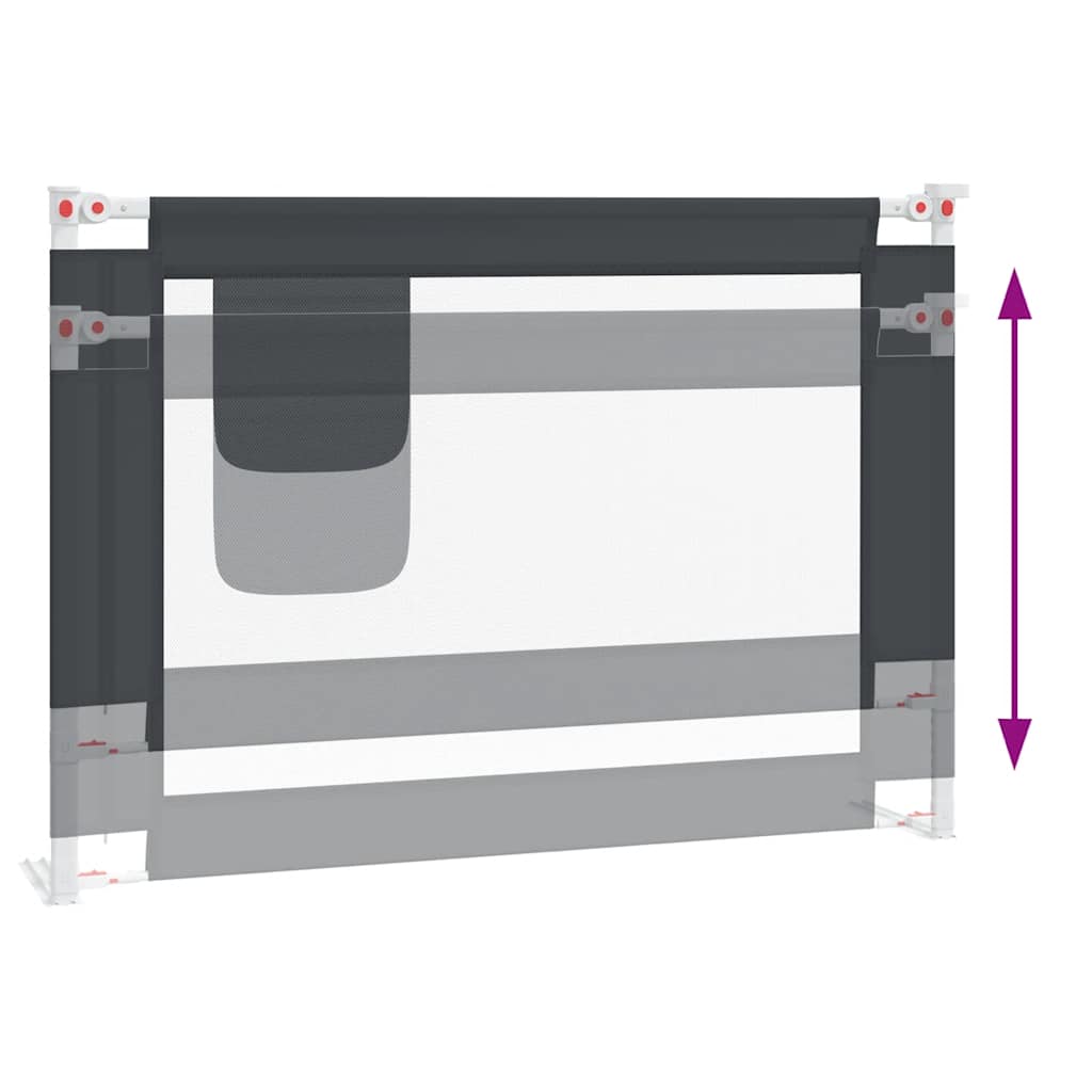 vidaXL Μπάρα Κρεβατιού Προστατευτική Σκούρο Γκρι 90x25 εκ. Υφασμάτινη