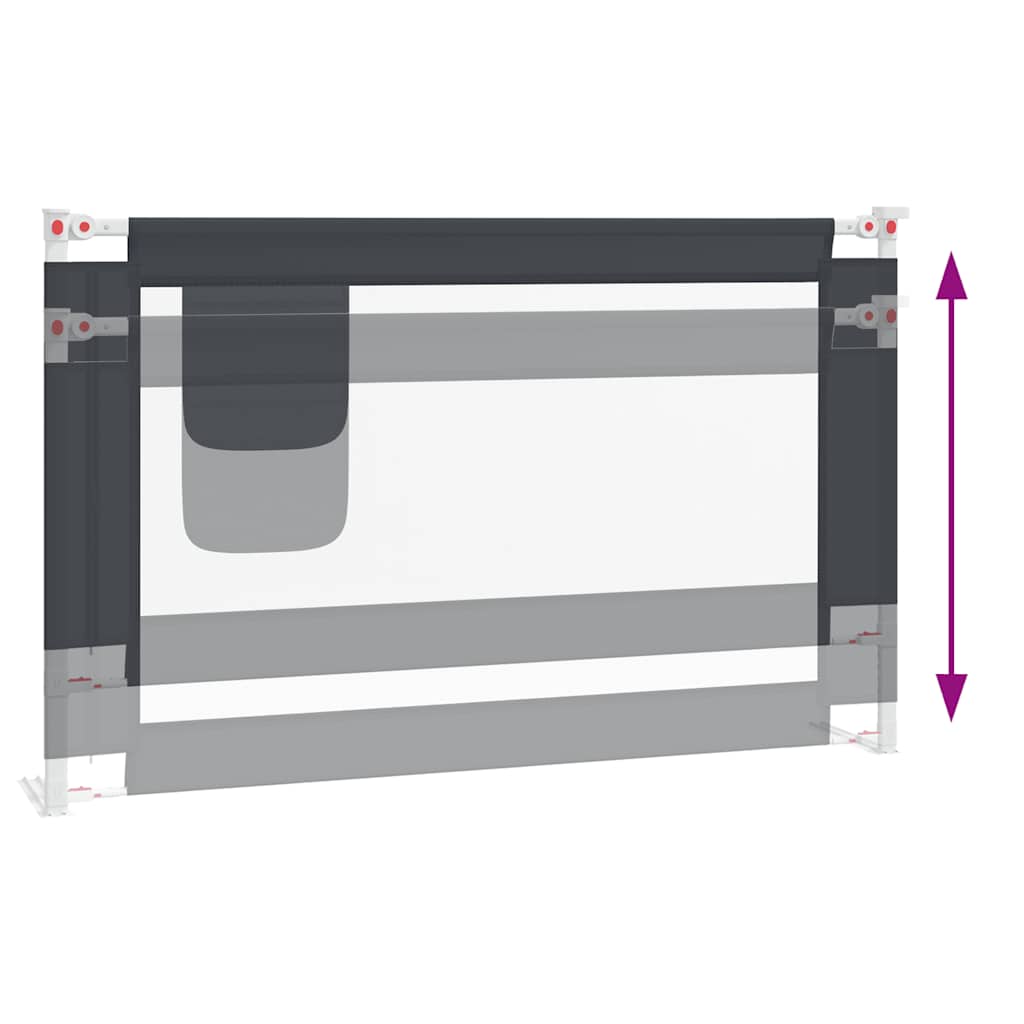 vidaXL Μπάρα Κρεβατιού Προστατευτική Σκούρο Γκρι 120x25 εκ. Υφασμάτινη